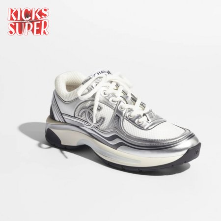 CHANEL SNEAKERS White & Silver - CC7