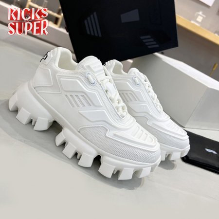 PRADA CLOUDBUST THUNDER TECHNICAL FABRIC SNEAKERS WHITE - PA001