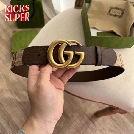 GUCCI DOUBLE G BUCKLE GG SUPREME CANVAS BELT