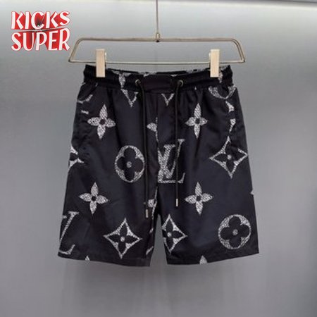 short printed yellow logo monochrome shorts