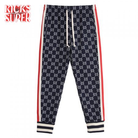 Gucci GG Jacquard Jogging Pant Blue/Ivory