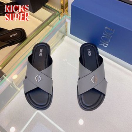 DIOR ALIAS SANDAL Dark Gray Grained Calfskin