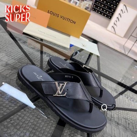 leather sandals black