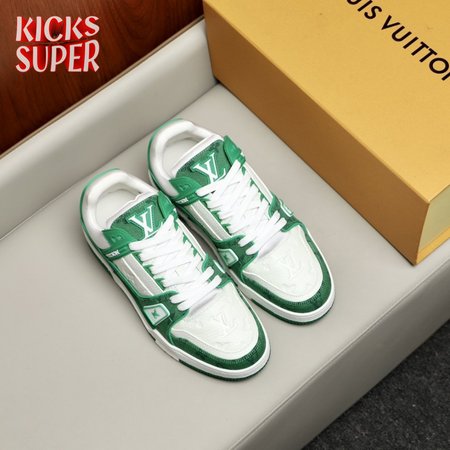 trainer low white green