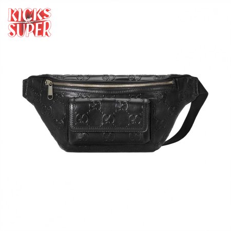 Gucci Black GG Embossed Belt Bag - GBB004