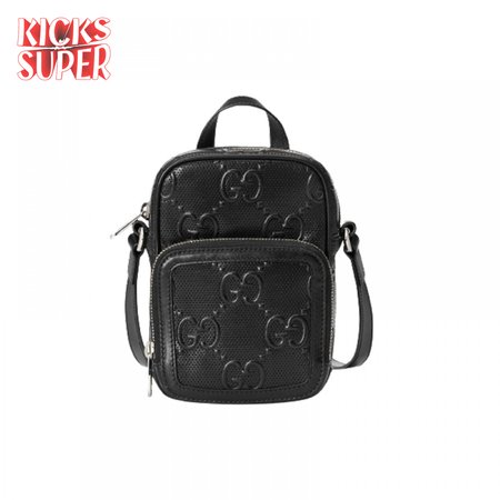 Gg Embossed Mini Bag In Black Leather GMB017