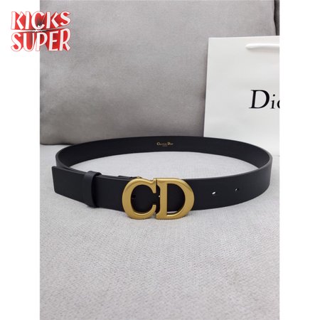 dior CD black leather belt