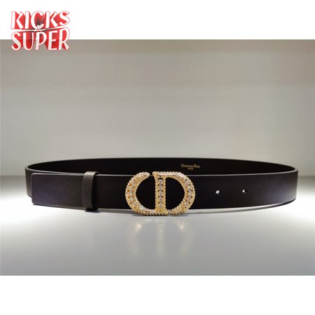 dior CD black leather belt