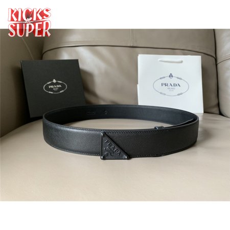 Prada saffiano 40mm leather belt black