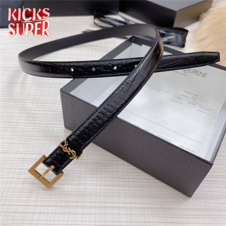 ysl crocodile grain top layer leather belt