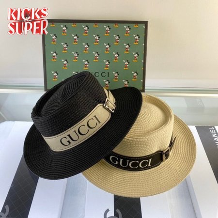 Hat_Gucci Belt design straw hat