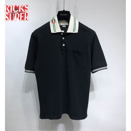 Cotton piquet polo with Interlocking G - GC40