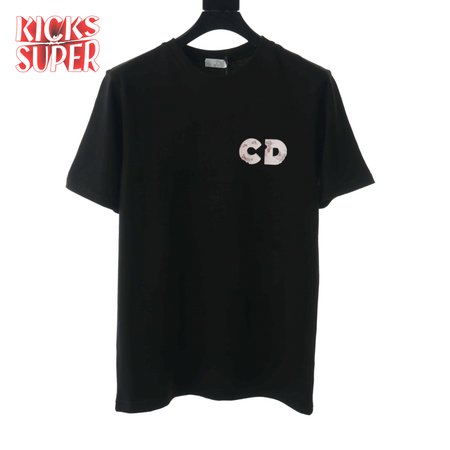 DIOR COUPLE BASKETBALL TIGHT-KNIT BLACK T-SHIRT