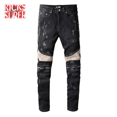 Amiri Bandanna Jeans Black / Tan