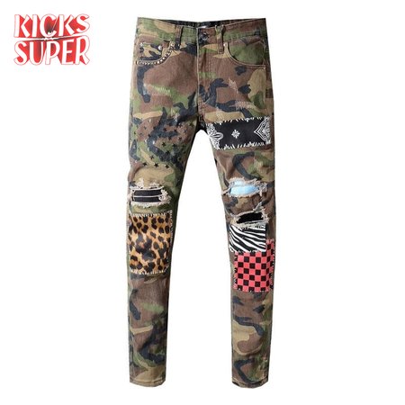 Amiri Camo Patch Jeans