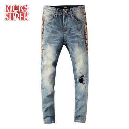 Amiri Cheeta Jeans Light Blue