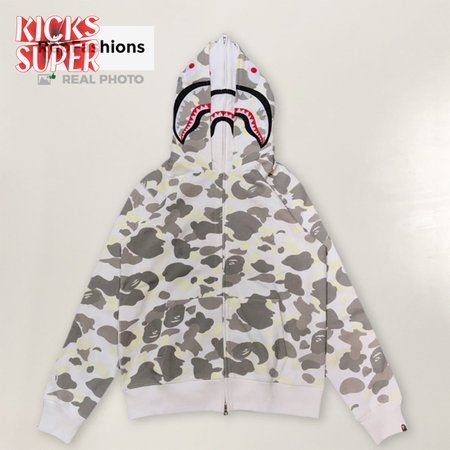 Bape City Camo Shark Wide Zip Double Hoodie