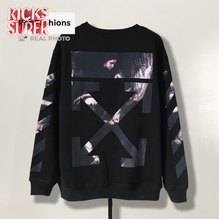 Off White Caravaggio Arrows Over Crewneck Sweatshirt