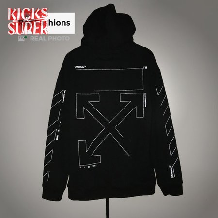 Off White Unfinished Hooded Sweatshirt