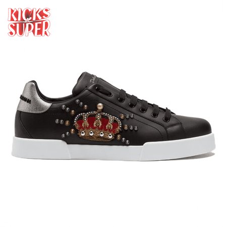 DOLCE & GABBANA CALFSKIN PORTOFINO SNEAKERS WITH PATCH - DG1