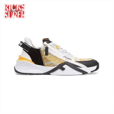 FENDI FLOW YELLOW NYLON LOW TOPS SNEAKERS - FD01