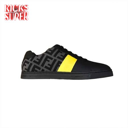 FENDI FF LOGO PRINT LOW-TOP SNEAKERS - FD18