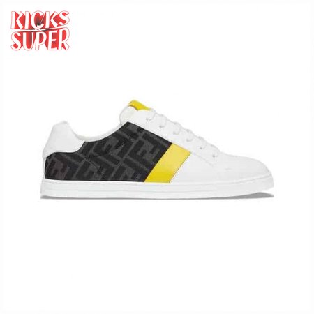 FENDI FF LOGO PRINT LOW-TOP SNEAKERS - FD17