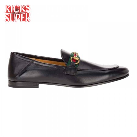 GUCCI 10MM LEATHER FOLDABLED LOAFERS W/ WEB - LDG017